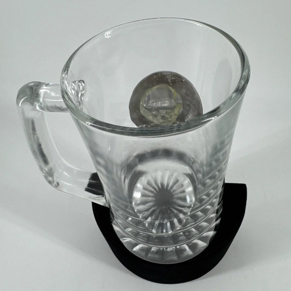 Beer Mug Stein Clear Glass Kent State‎ University Pewter Logo 5.5